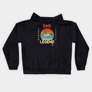 Dad The Man The Myth The Carp Fishing Legend Gift - Vintage Fisherman Dad Gift - Father's Day Carp Fishing Kids Hoodie